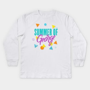 Summer Of George // 90s Memphis Aesthetic Design Kids Long Sleeve T-Shirt